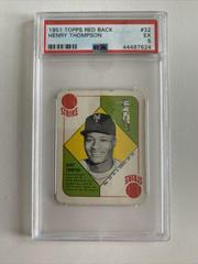 Henry Thompson Baseball Cards 1951 Topps Red Back Prices