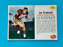 Joe Krakoski [Hand Cut] #193 Football Cards 1962 Post Cereal Prices