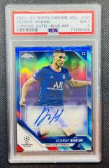 Achraf Hakimi [Blue Refractor] #CA-AH Soccer Cards 2021 Topps Chrome UEFA Champions League Autographs Prices