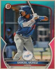 Samuel Munoz [Aqua Pink Gradient] #BD-102 Baseball Cards 2023 Bowman Draft Prices