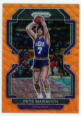 Pete Maravich [Orange Wave] Basketball Cards 2021 Panini Prizm Prices