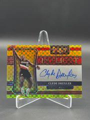 Clyde Drexler [Gold Prizm] #IF-CDX Basketball Cards 2021 Panini Select In Flight Signatures Prices