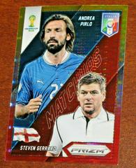 Andrea Pirlo, Steven Gerrard [Yellow & Red Pulsar] Soccer Cards 2014 Panini Prizm World Cup Matchups Prices
