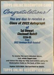 Sal Stewart #C22A-SS Baseball Cards 2022 Bowman Draft Class of Autographs Prices