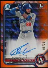 Alex De Jesus [Orange Wave Refractor] Baseball Cards 2022 Bowman Chrome Prospect Autographs Prices