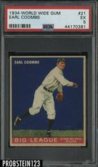 Earl Coombs #21 Baseball Cards 1934 World Wide Gum Prices