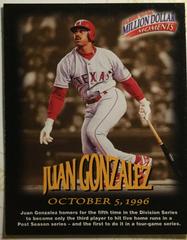 Juan Gonzalez #38 Baseball Cards 1997 Fleer Million Dollar Moments Prices