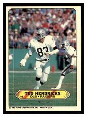 Ted Hendricks #16 Football Cards 1983 Topps Stickers Insert Prices