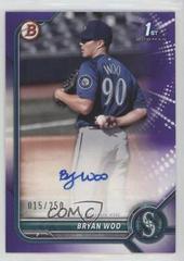Bryan Woo [Purple] #PPA-BW Baseball Cards 2022 Bowman Paper Prospect Autographs Prices