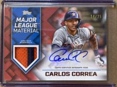 Carlos Correa [Red] Baseball Cards 2022 Topps Major League Material Autographs Prices