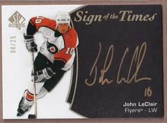 John LeClair [Black Gold Ink] #SOTT-JL Hockey Cards 2021 SP Authentic Sign of the Times Autographs Prices