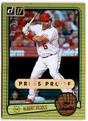 Albert Pujols [Gold Press Proof] #RV-16 Baseball Cards 2017 Panini Donruss Retro Variations 1983 Prices