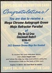 Elly De LA Cruz [Green Refractor] #BCMA-ED Baseball Cards 2022 Bowman Chrome Mega Box Mojo Autographs Prices