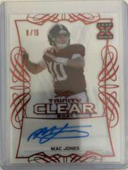 Mac Jones [Red] #CA-MJ1 Football Cards 2021 Leaf Trinity Clear Autograph Prices