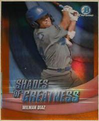 Wilman Diaz [Orange] Baseball Cards 2022 Bowman Chrome Shades of Greatness Prices