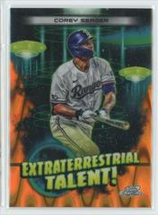 Corey Seager [Orange Galactic] #ET-19 Baseball Cards 2023 Topps Cosmic Chrome Extraterrestrial Talent Prices