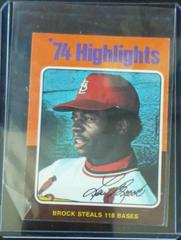 '74 Highlights [Lou Brock] Baseball Cards 1975 Topps Mini Prices