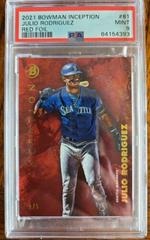 Julio Rodriguez [Red Foil] #81 Baseball Cards 2021 Bowman Inception Prices
