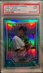Derek Jeter [Blue Refractor] #80 Baseball Cards 2009 Bowman Chrome Prices