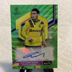 Giovanni Reyna [Neon Green Wave] #A-RE Soccer Cards 2022 Topps Finest UEFA Club Competitions Autographs Prices