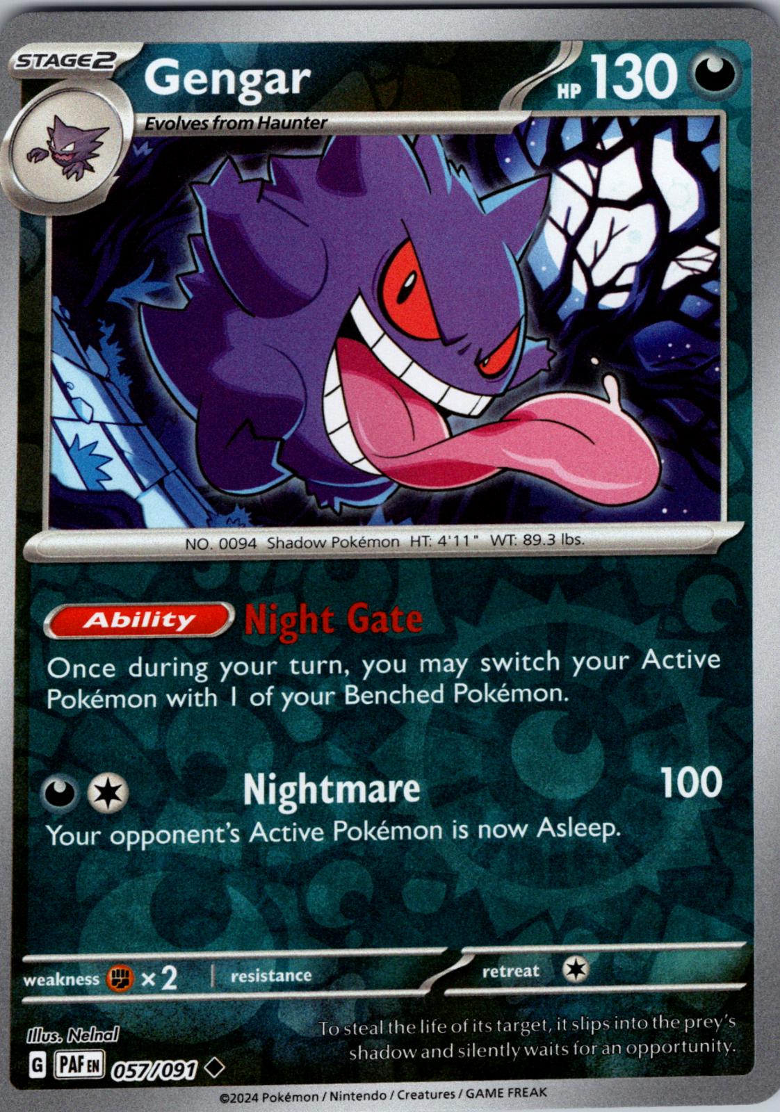 Gengar Reverse Holo 57 Prices Pokemon Paldean Fates Pokemon Cards