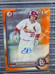 Brendan Donovan [Orange] #PPA-BD Baseball Cards 2022 Bowman Paper Prospect Autographs Prices