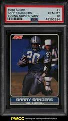 Barry Sanders Football Cards 1990 Panini Score Young Superstars Prices