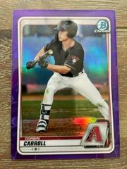 Corbin Carroll [Purple Refractor] Baseball Cards 2020 Bowman Draft Chrome Prices