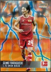 Genki Haraguchi [Orange Blue Refractor] #16 Soccer Cards 2021 Stadium Club Chrome Bundesliga Prices