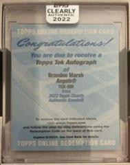 Brandon Marsh #TEK-BM Baseball Cards 2022 Topps Clearly Authentic Tek Autographs Prices