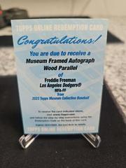 Freddie Freeman [Wood] #MFA-FF Baseball Cards 2023 Topps Museum Collection Framed Autographs Prices