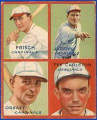 Carleton, Dean, Frisch, Orsatti Baseball Cards 1935 Goudey 4 in 1 Prices