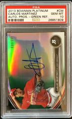 Carlos Martinez [Green Refractor] Baseball Cards 2013 Bowman Platinum Autograph Prospects Prices
