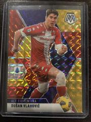 Dusan Vlahovic [Choice Red and Gold Mosaic] Soccer Cards 2020 Panini Mosaic Serie A Prices