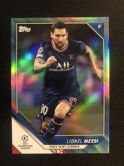 Lionel Messi [Aqua] Soccer Cards 2021 Topps UEFA Champions League Prices