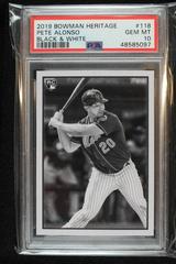 Pete Alonso [Black & White] #118 Baseball Cards 2019 Bowman Heritage Prices