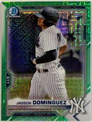 Jasson Dominguez [Green Refractor Mega Box Mojo] Baseball Cards 2021 Bowman Chrome Prospects Prices