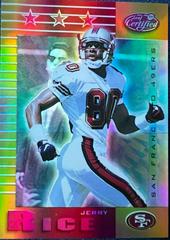 Jerry Rice [Mirror Gold] Football Cards 1999 Leaf Certified Prices