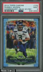 Russell Wilson [Hands at Waist Blue Wave Refractor] #102 Football Cards 2014 Topps Chrome Prices