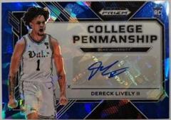Dereck Lively II [Blue Ice] #CP-DLV Basketball Cards 2023 Panini Prizm Draft Picks College Penmanship Autographs Prices