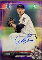Griffin Jax [Purple Refractor] #CPA-GJ Baseball Cards 2017 Bowman Chrome Prospects Autographs Prices