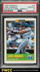 Jose Canseco [Series 2] #19 Baseball Cards 1993 Duracell Power Players Prices