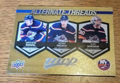 Mathew Barzal, Adam Pelech, Ilya Sorokin [Gold] #AT-14 Hockey Cards 2023 Upper Deck MVP Alternate Threads Prices