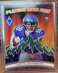 Justin Jefferson [Green] #PWF-5 Football Cards 2023 Panini Phoenix Playing with Fire Prices
