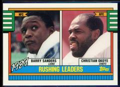 Barry Sanders, Christian Okoye Football Cards 1990 Topps Tiffany Prices