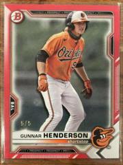 Gunnar Henderson [Red] #BD-175 Baseball Cards 2021 Bowman Draft Prices