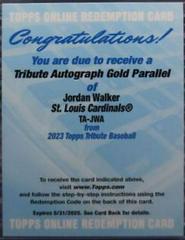 Jordan Walker [Gold] #TA-JWA Baseball Cards 2023 Topps Tribute Autographs Prices