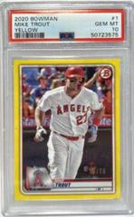 Mike Trout [Yellow] #1 Baseball Cards 2020 Bowman Prices