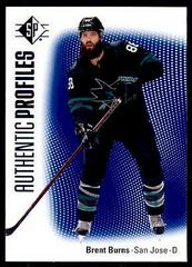 Brent Burns [Blue] #AP-12 Hockey Cards 2021 SP Authentic Profiles Prices