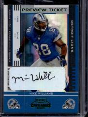 Mike Williams [Preview Ticket Autograph Green] Football Cards 2005 Playoff Contenders Prices